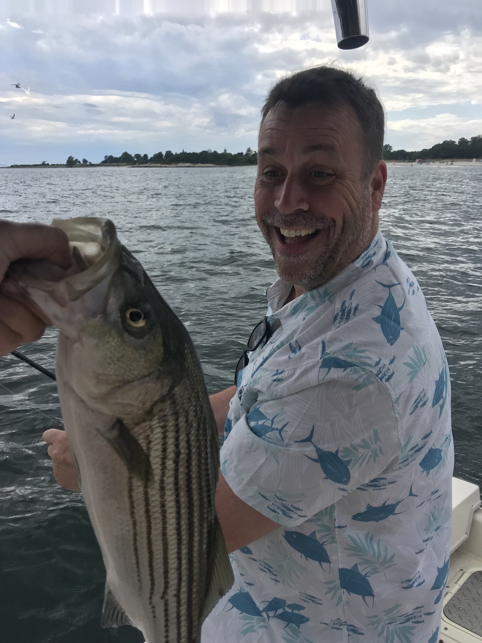 Striped bass caught while fishing in New London