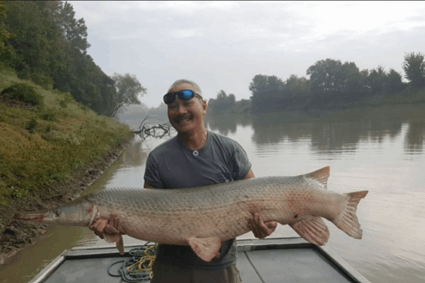 Solo angler with a big 43-inch fish in TX