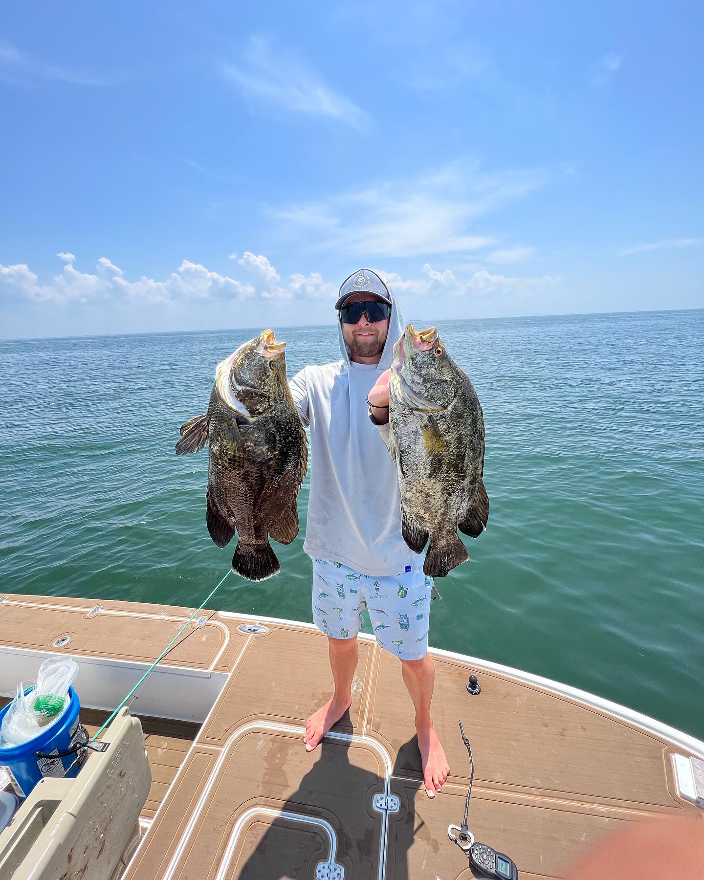 2 tripletail fish caught in FL