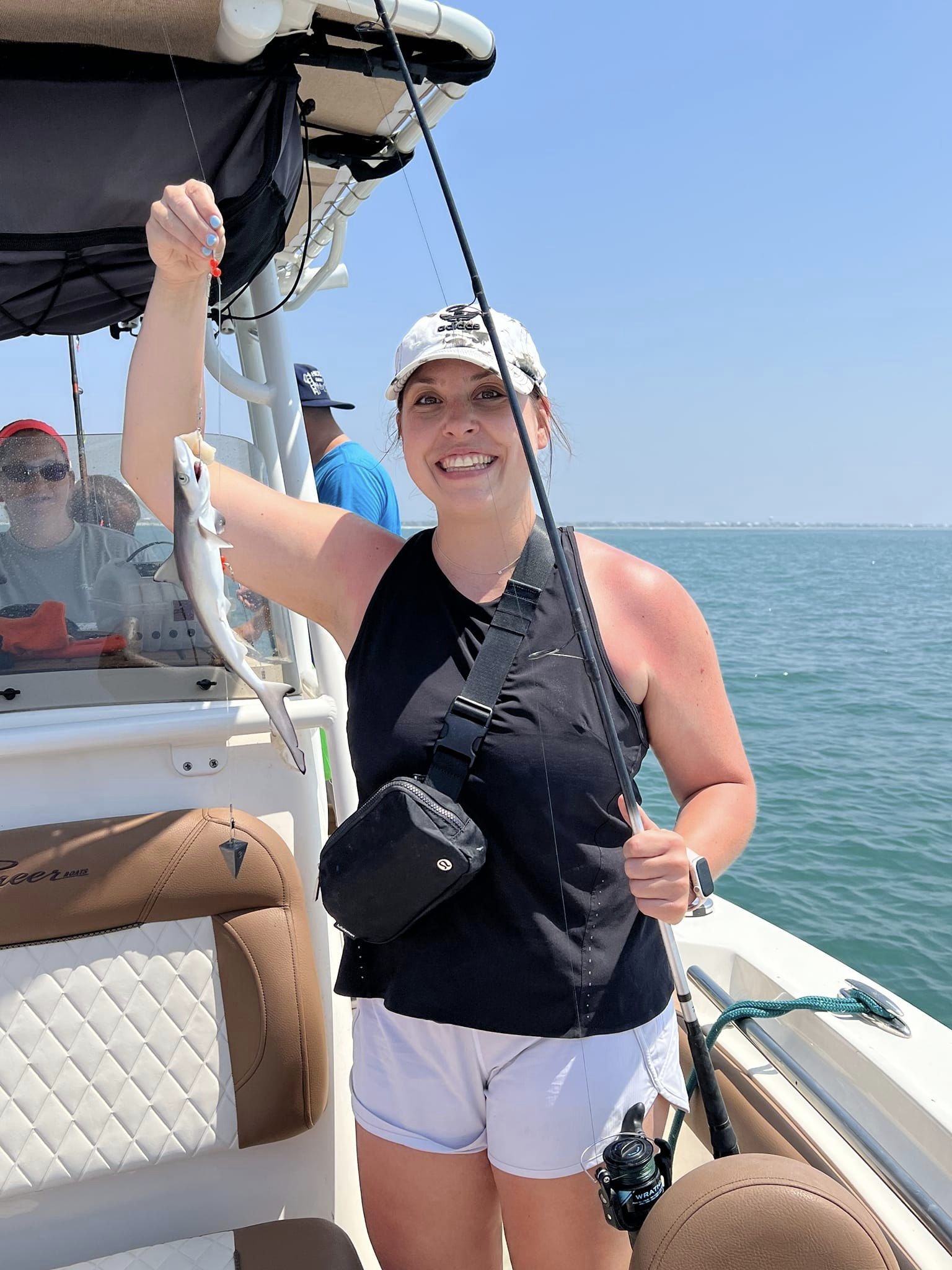 A single Atlantic Sharpnose Shark, an 18-inch fish caught while fishing in NC.