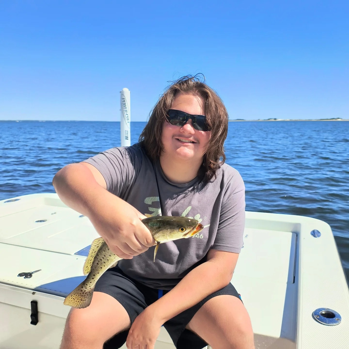 One fisherman fishing in Gulf Breeze