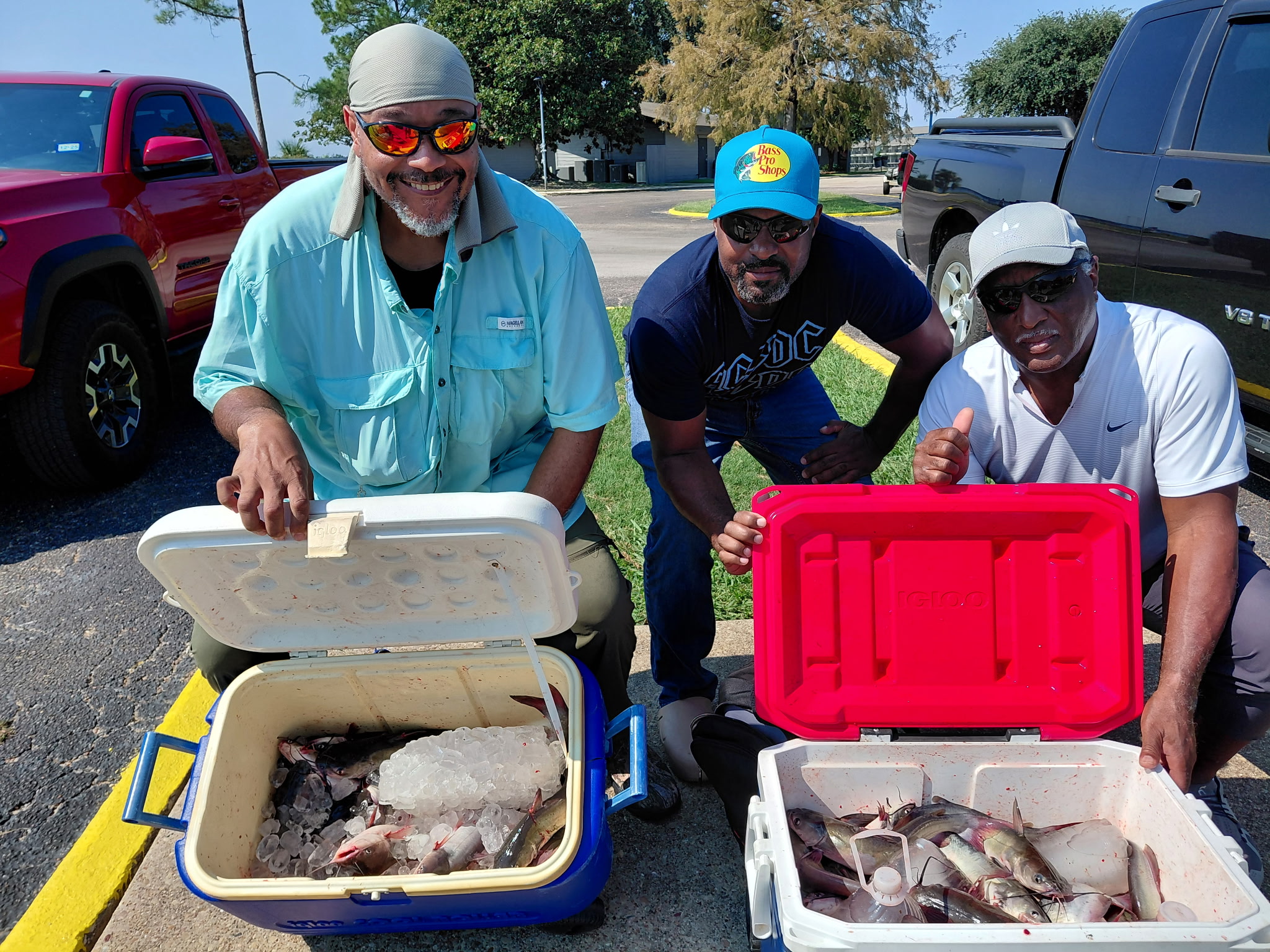 Three people enjoying a fishing trip in TX