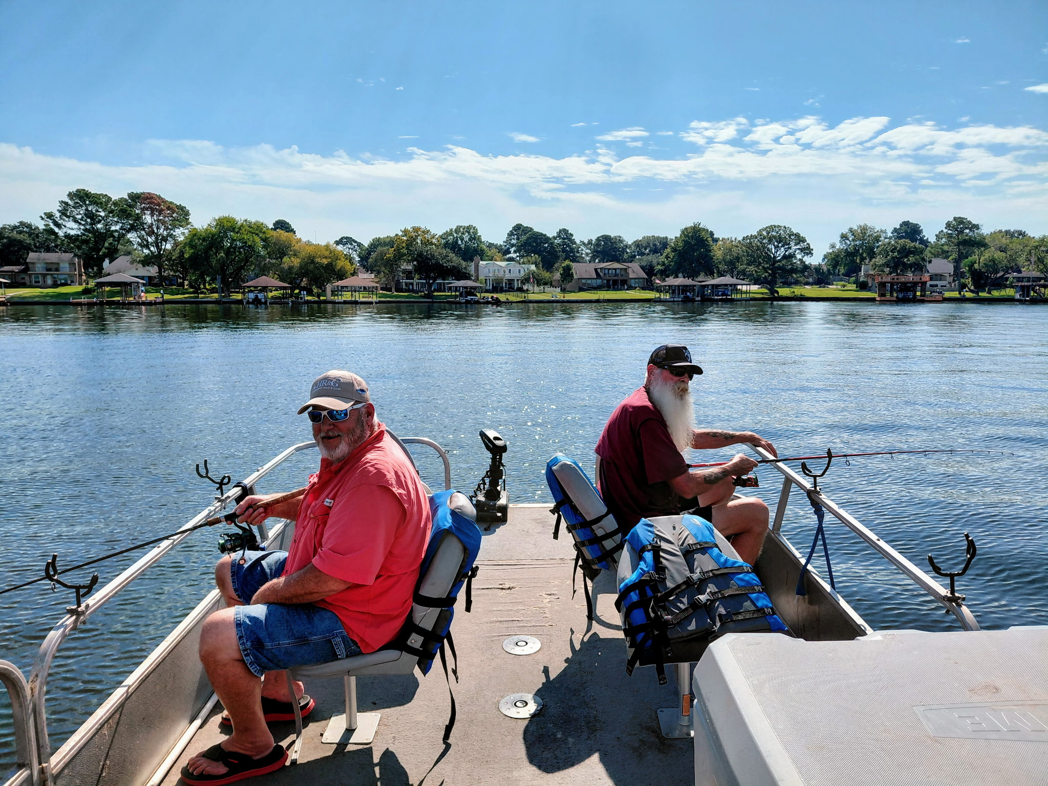 Two people fishing in Willis
