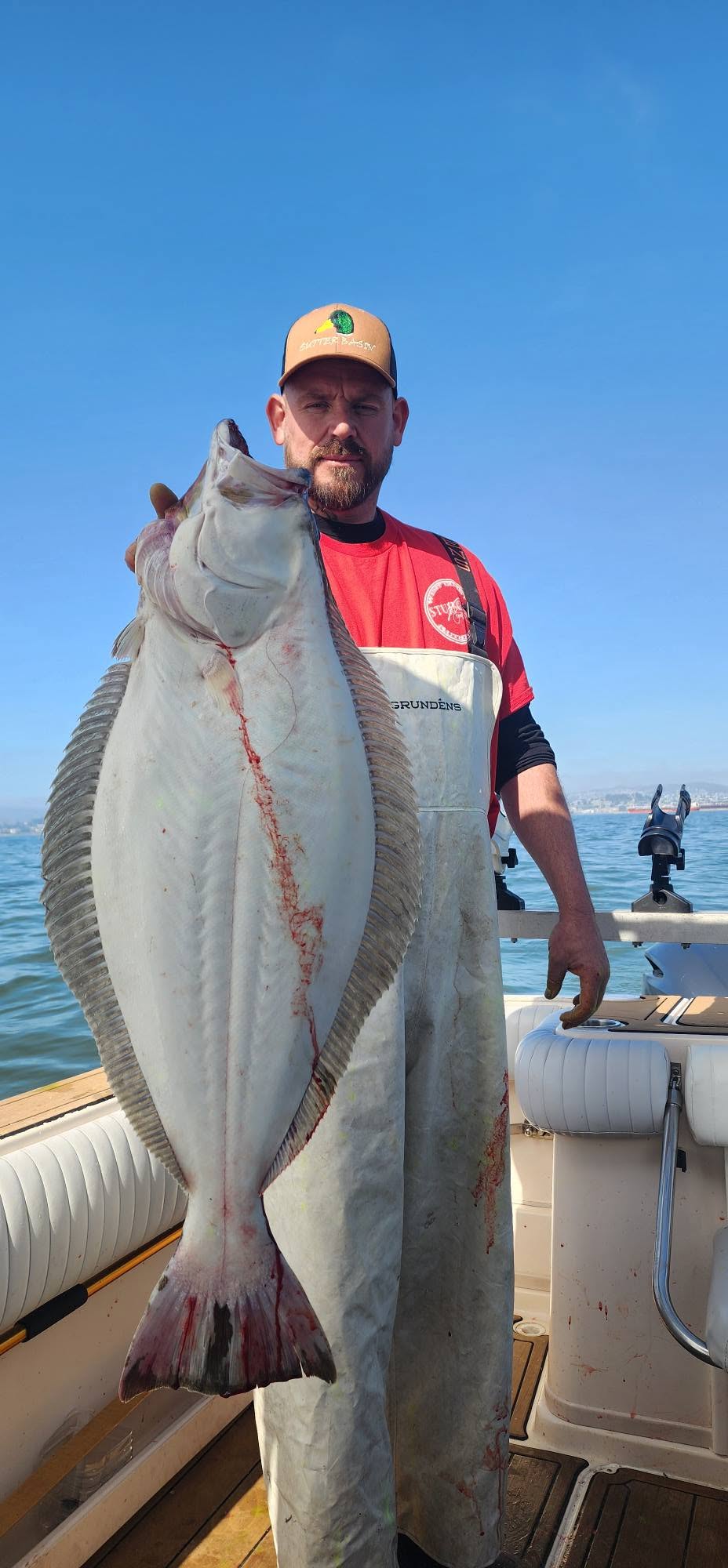 Large California flounder caught while fishing in Richmond CA waters