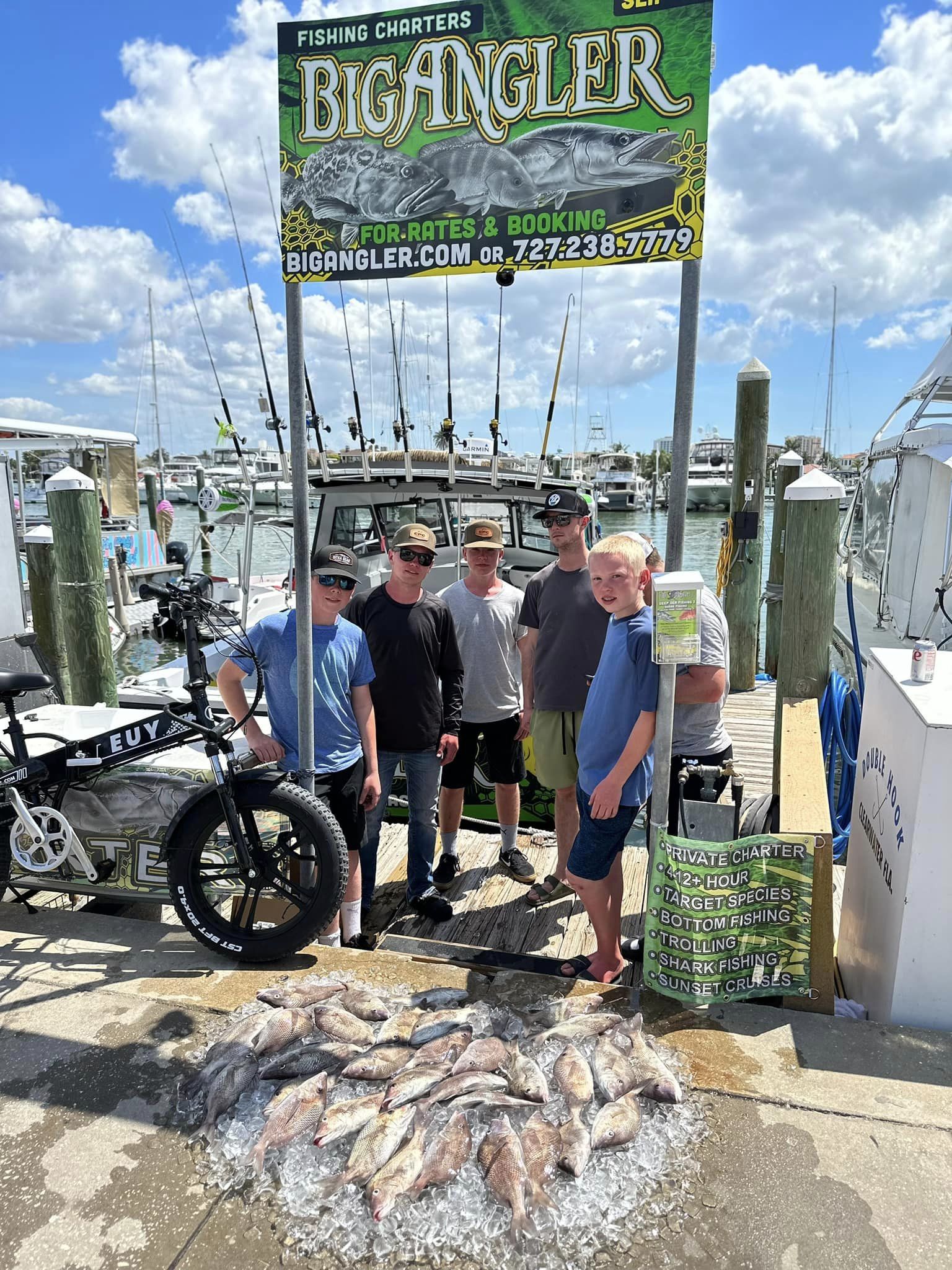 5 people fishing in Clearwater