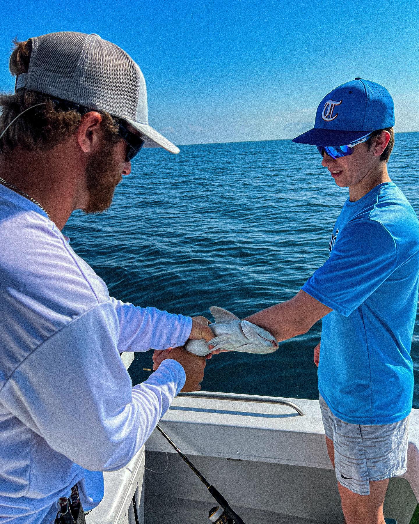 Two people fishing in Clearwater