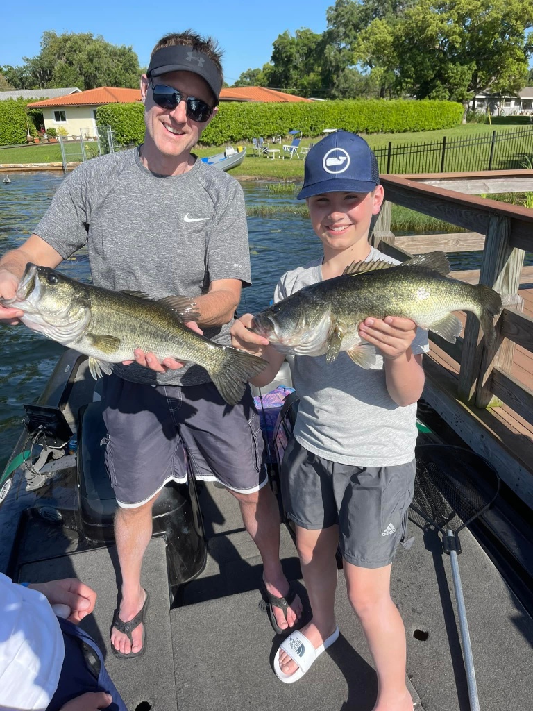 Two largemouth bass caught in Orlando