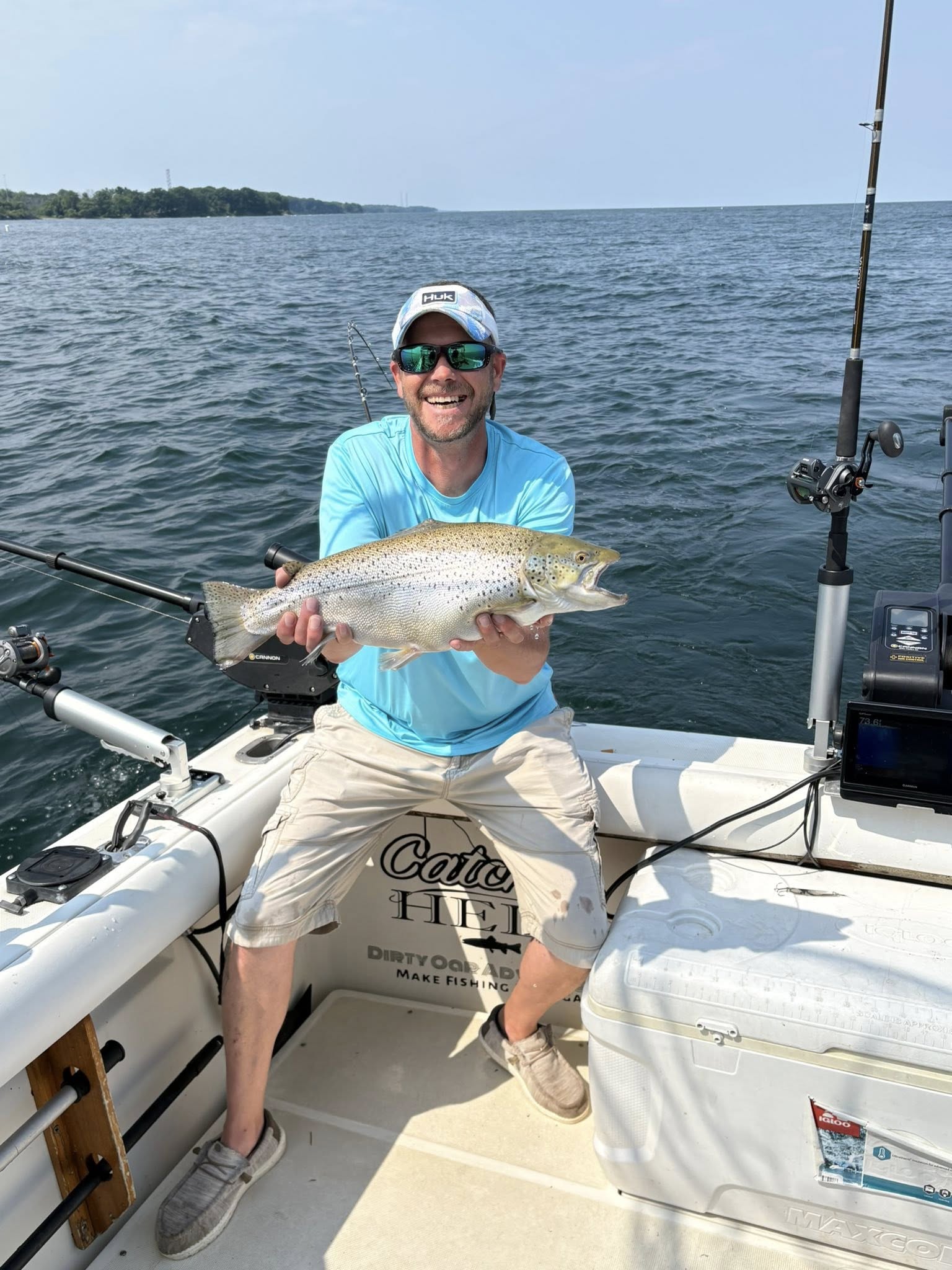 Brown trout caught while fishing on boat in Mexico NY