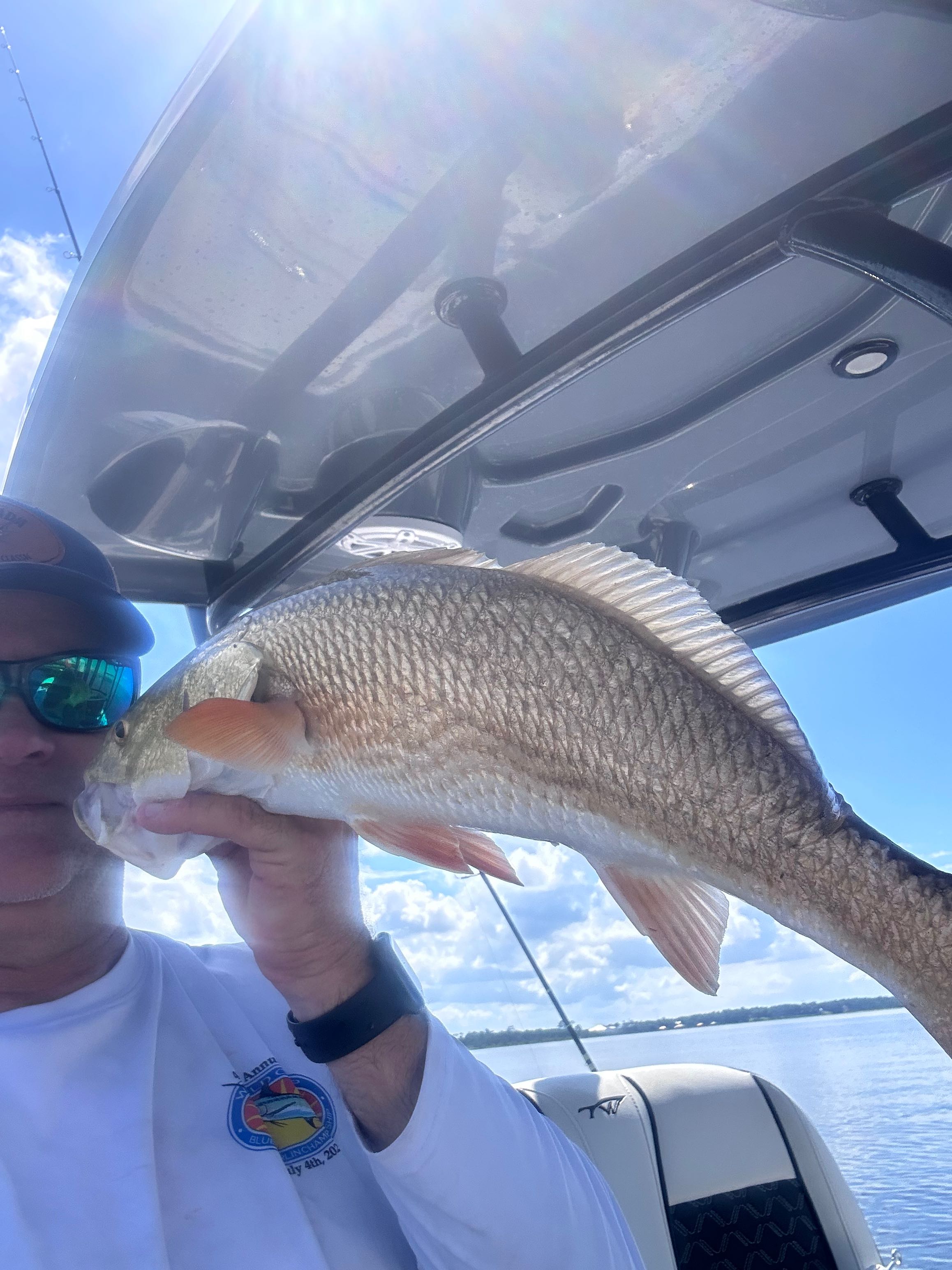 Redfish caught while fishing in Biloxi MS held on boat