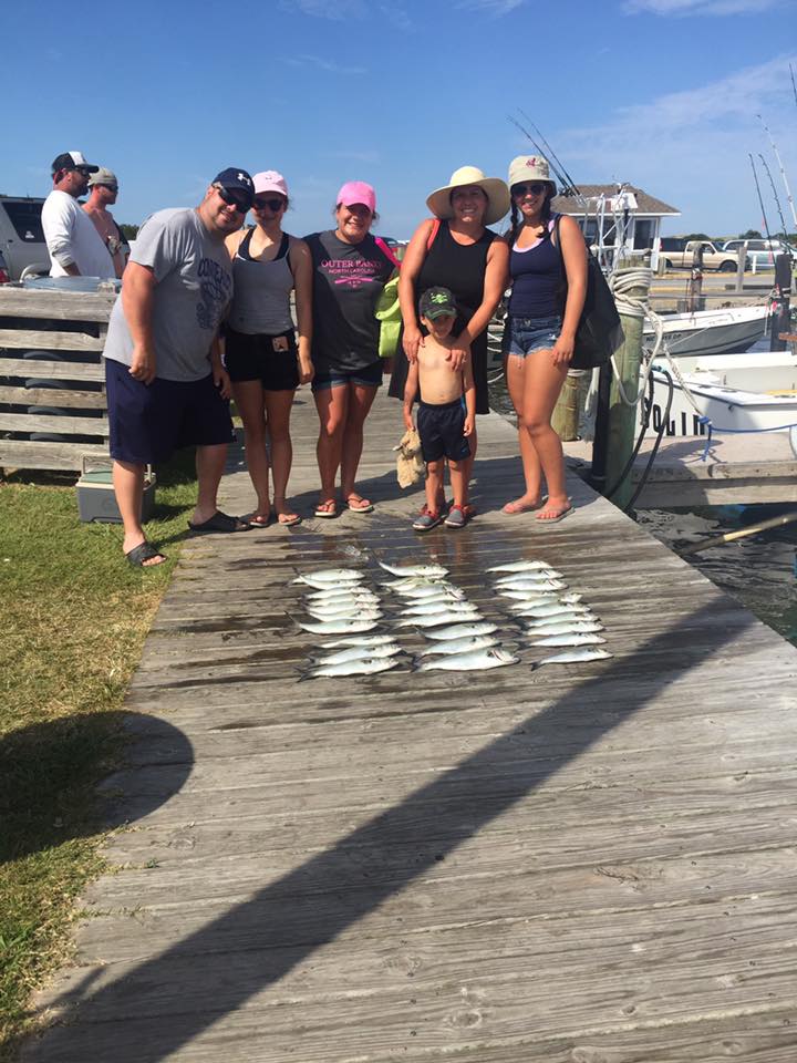 Group of 5 people enjoying a fishing trip in Nags Head