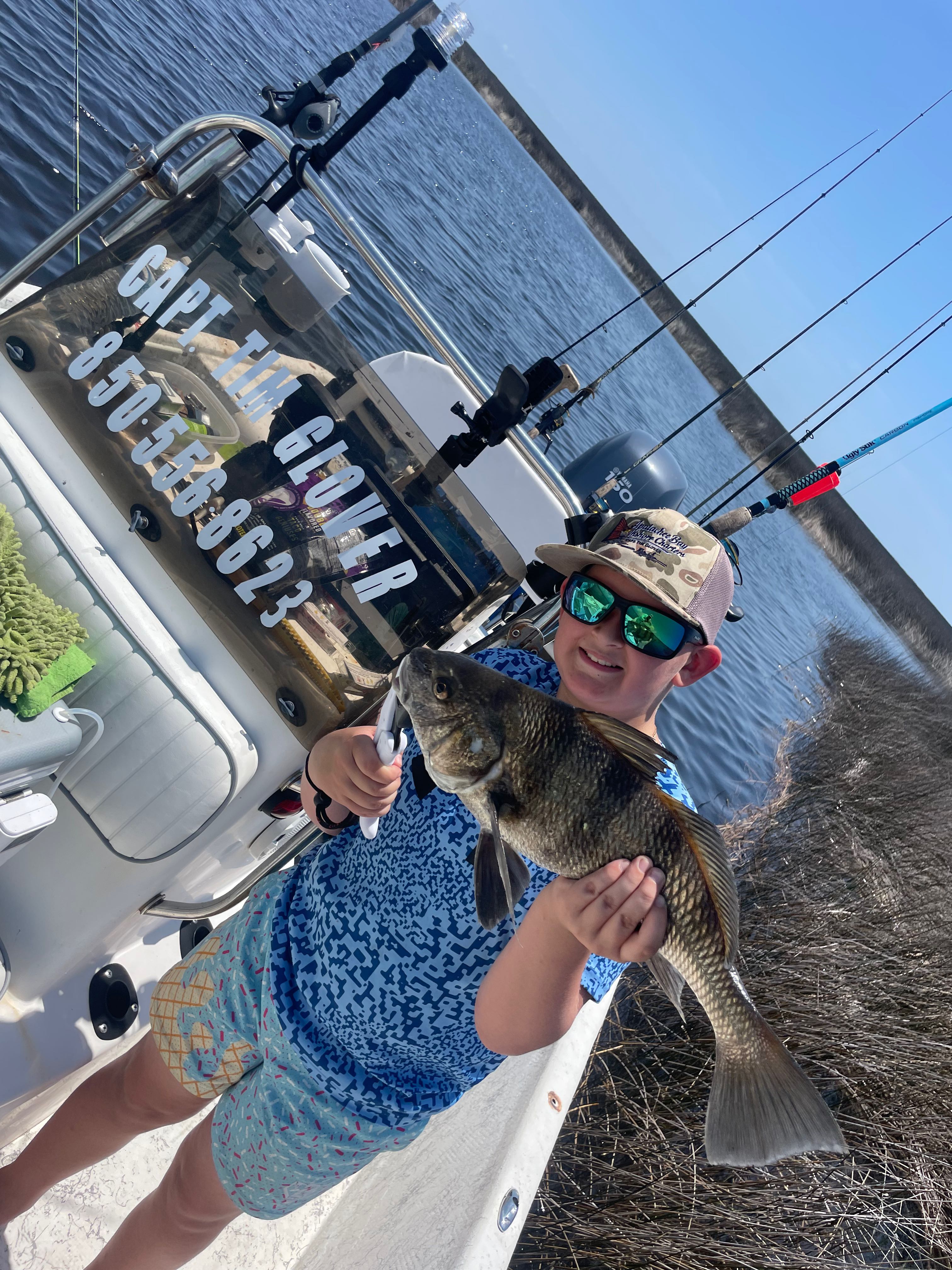Black drum fish caught during fishing trip in Tallahassee FL