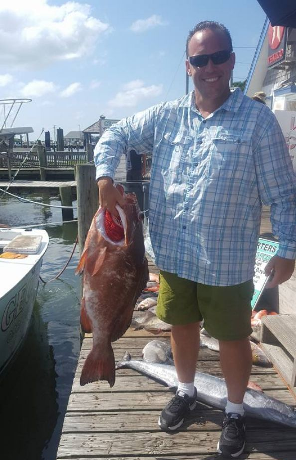 A fisherman enjoys a day of fishing in Ocracoke