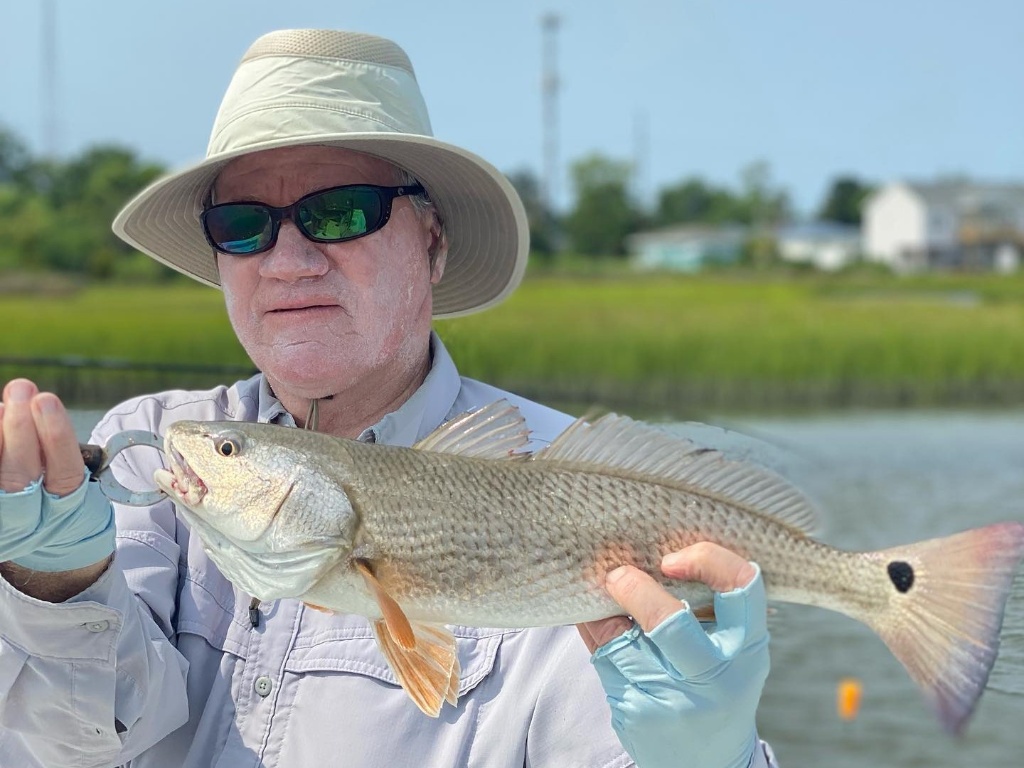 Redfish caught by angler at Atlantic Beach