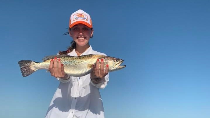 Spotted Weakfish, 24 inches, caught while fishing in Rockport