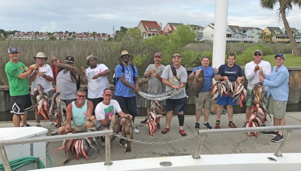 13 people fishing at Little River