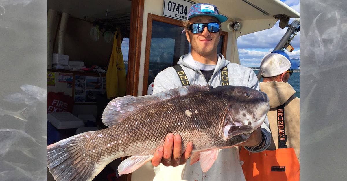 Fishing in Connecticut with a big fish
