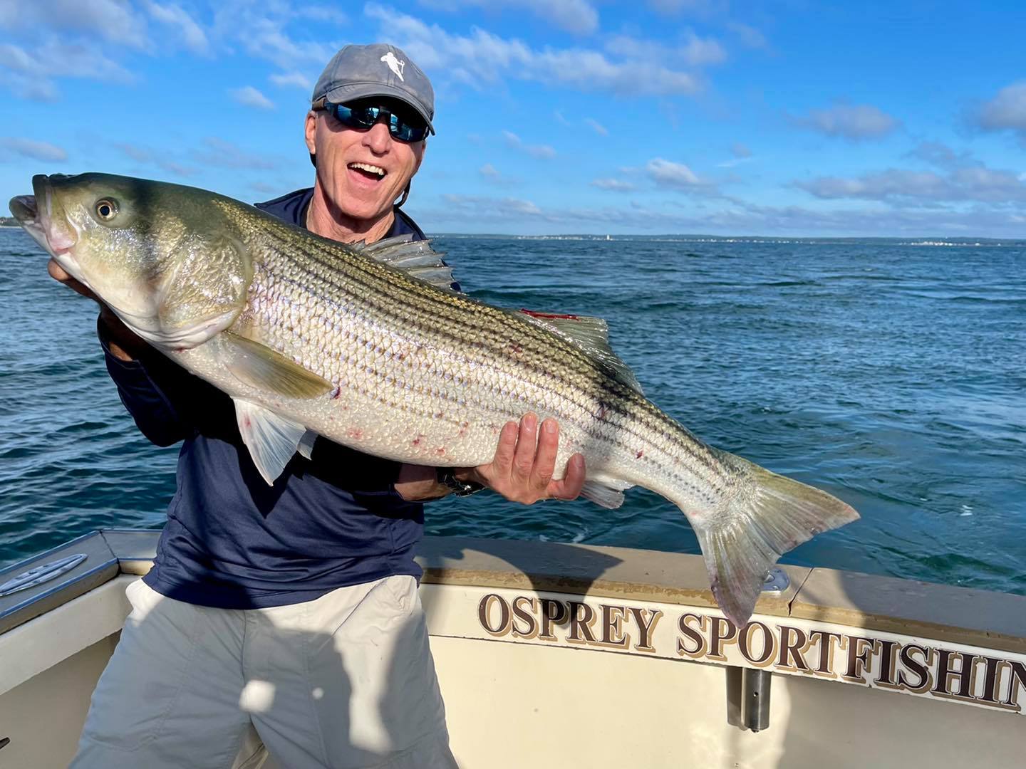 Striped bass caught while fishing in Groton