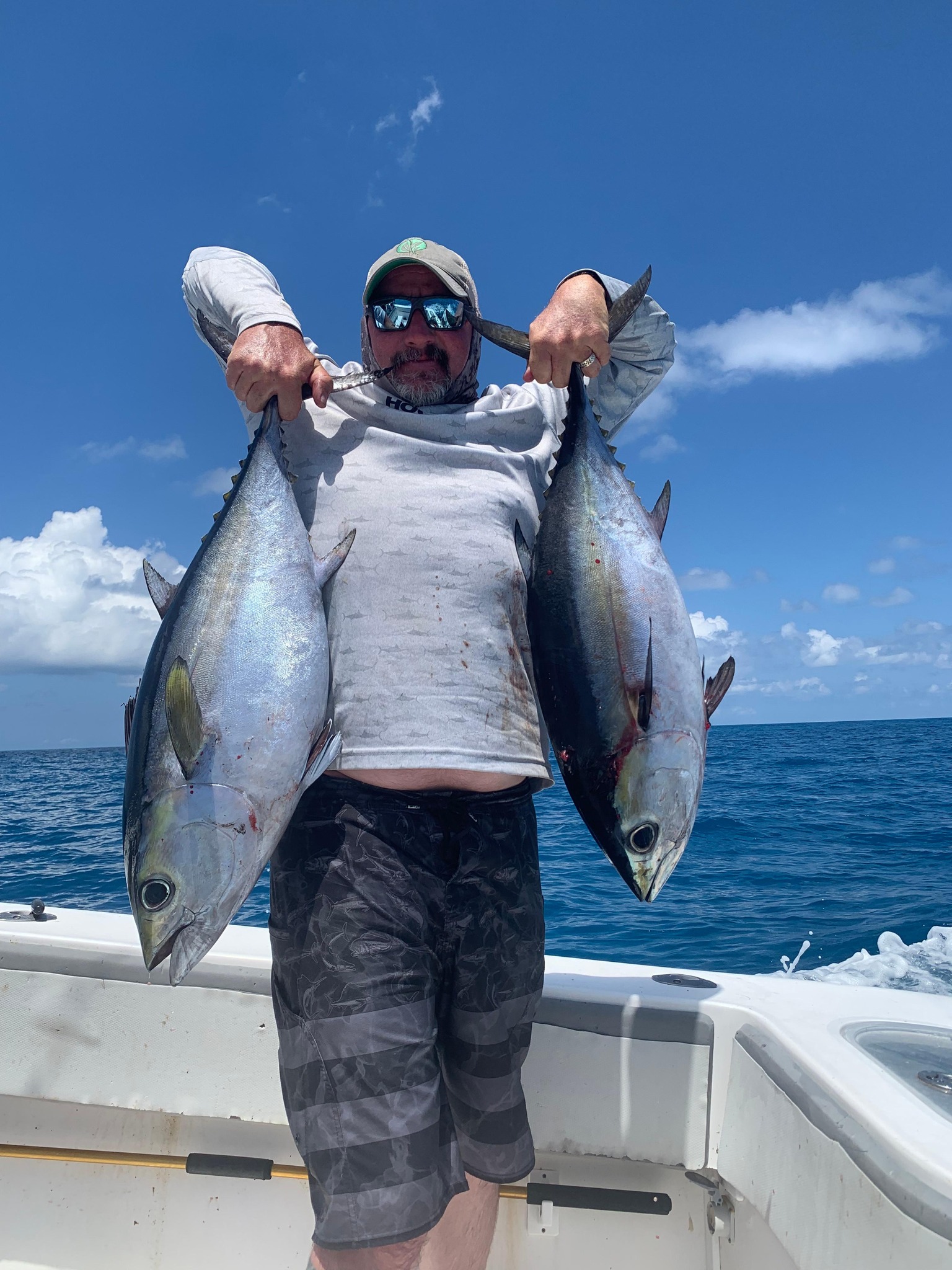 Two blackfin tuna, each 24 inches long, caught while fishing in Stock Island