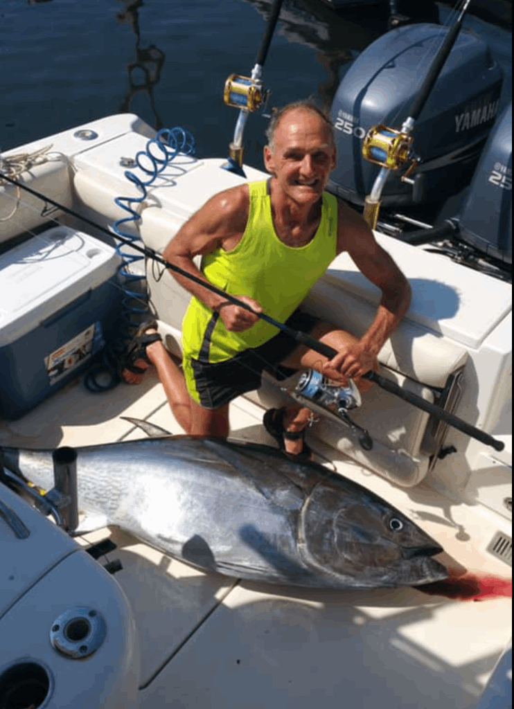 A lone fisherman catches a 25-inch fish in NH