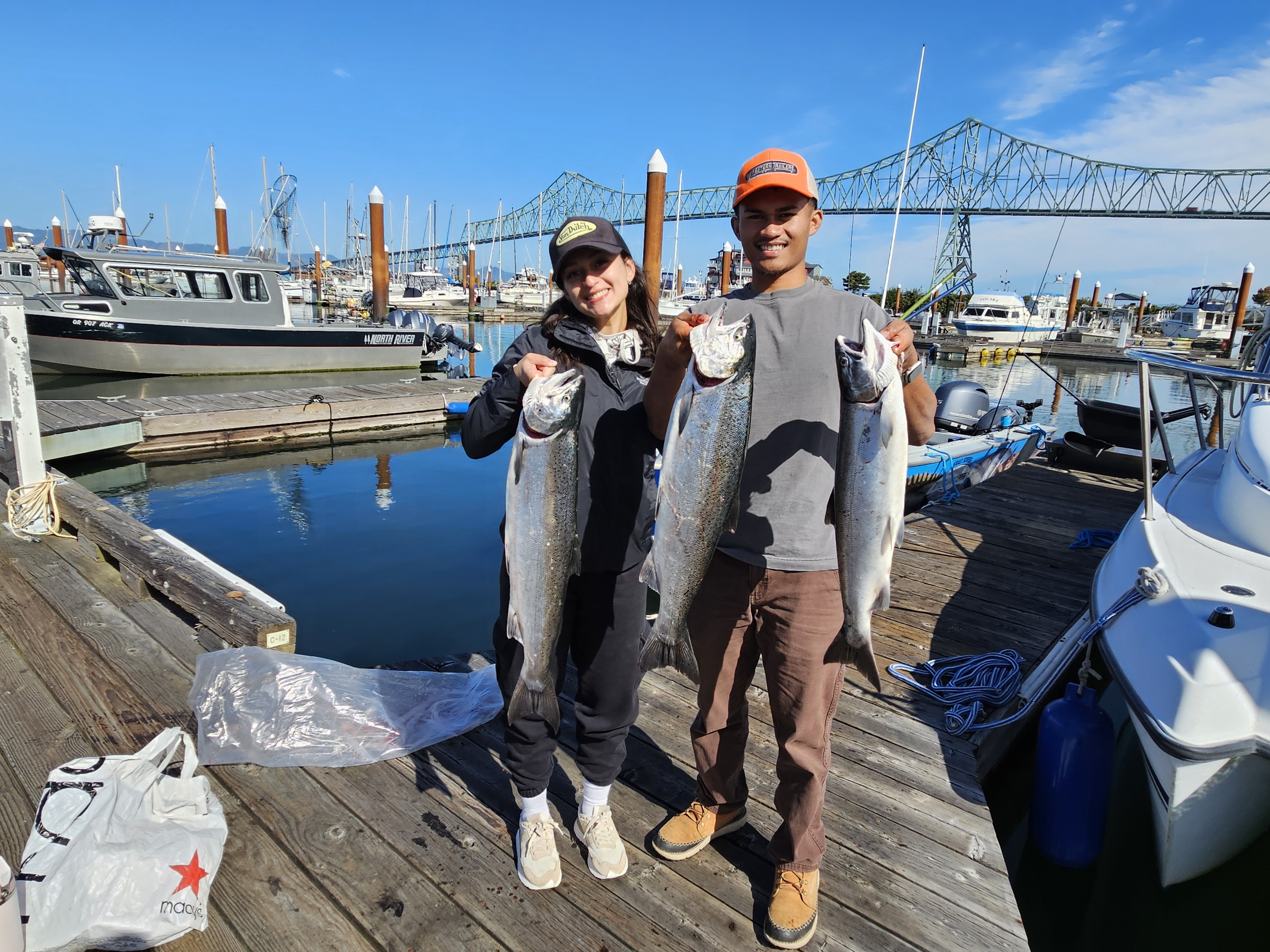 Salmon fishing boat at Buoy 10 Columbia River Pacific Ocean chinook coho catch