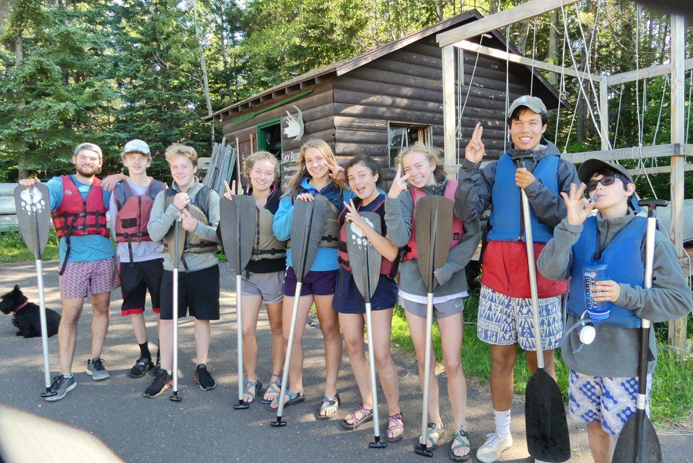 Group of 9 people fishing in Minnesota