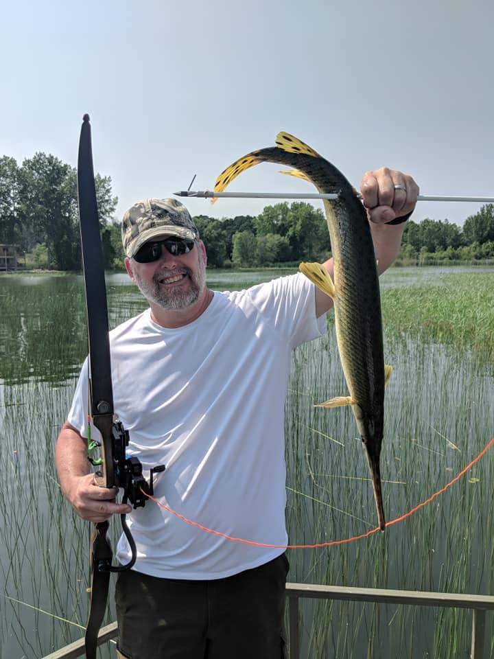 A longnose gar, a 24-inch fish, caught in Saginaw Bay