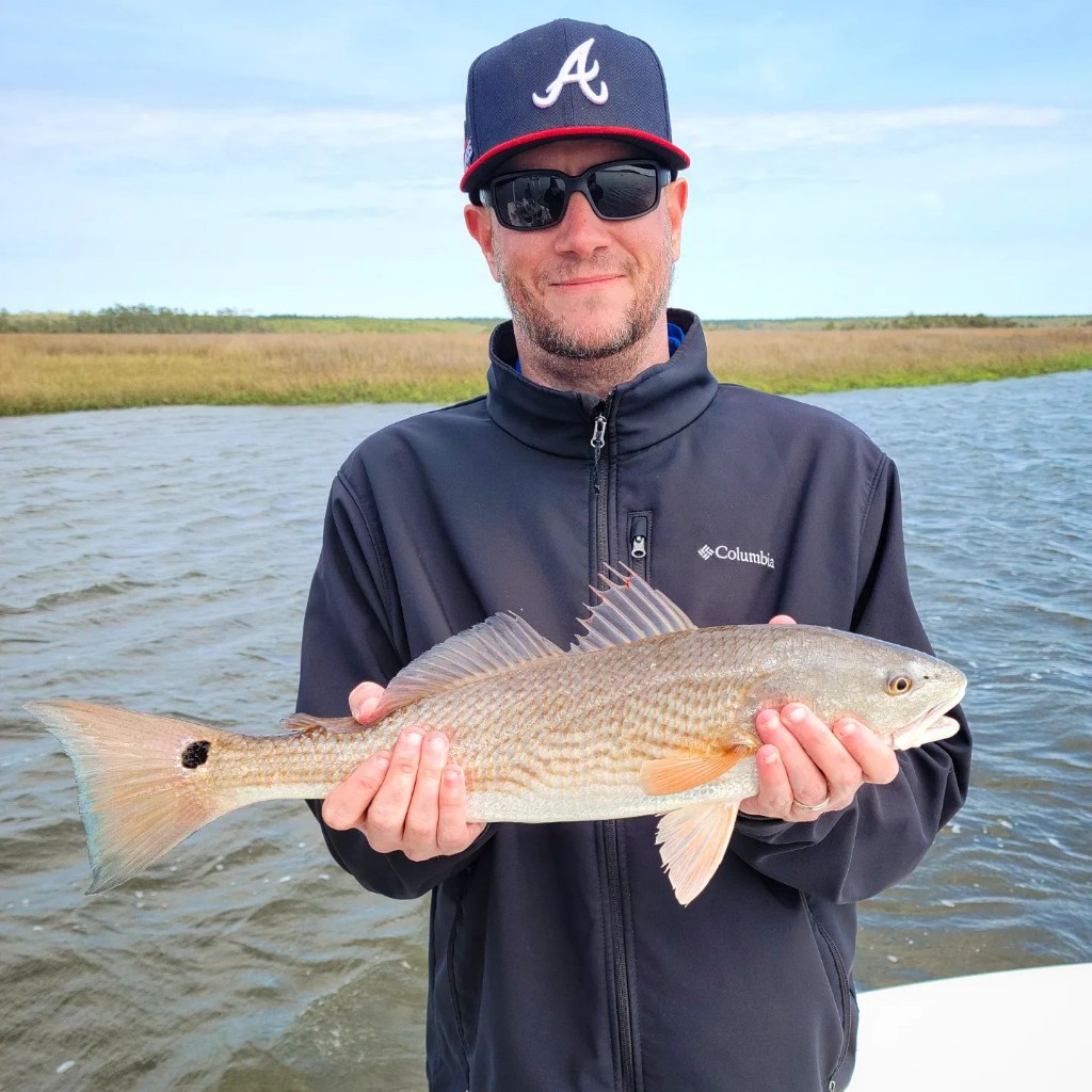 Redfish caught by angler at Mount Pleasant