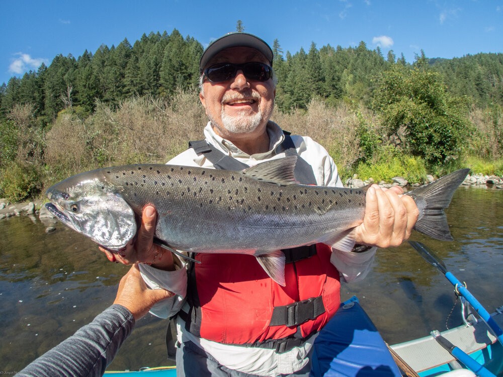 Angler fishing with fishing rod in Oregon