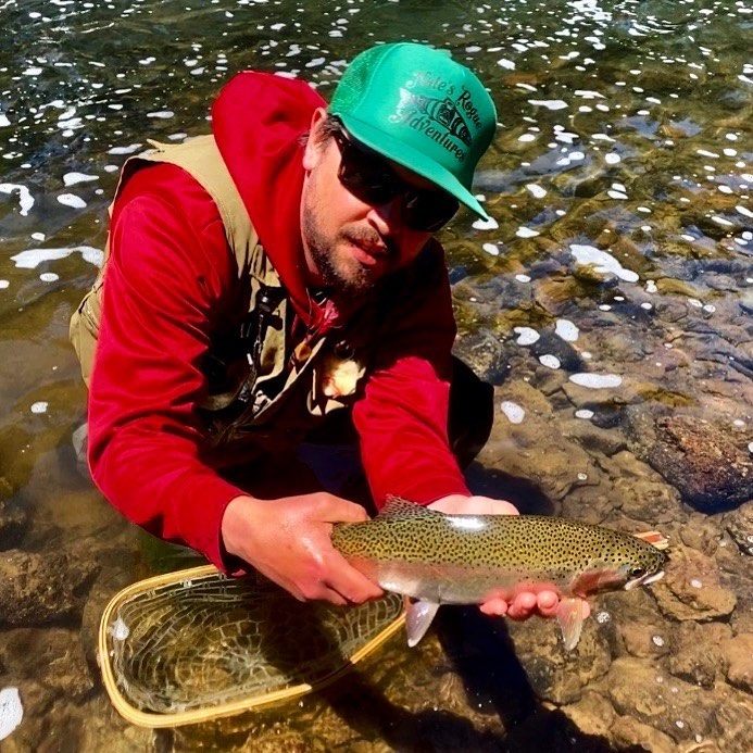 A single rainbow trout caught while fishing in OR.