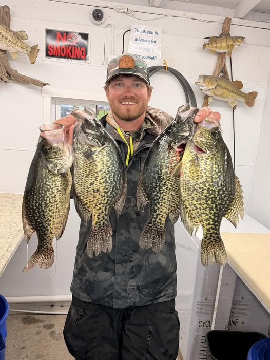 Fishing catch of crappie and spotted bass from Stillwater MN fishing tour