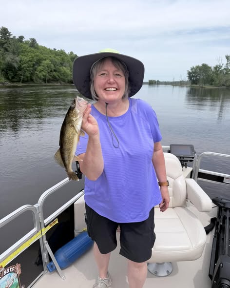Walleye catch displayed on fishing boat in Stillwater Minnesota