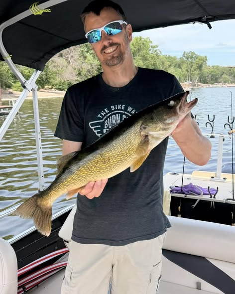 Walleye catch displayed on fishing boat in Stillwater MN