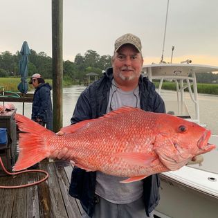 Two people fishing in Savannah