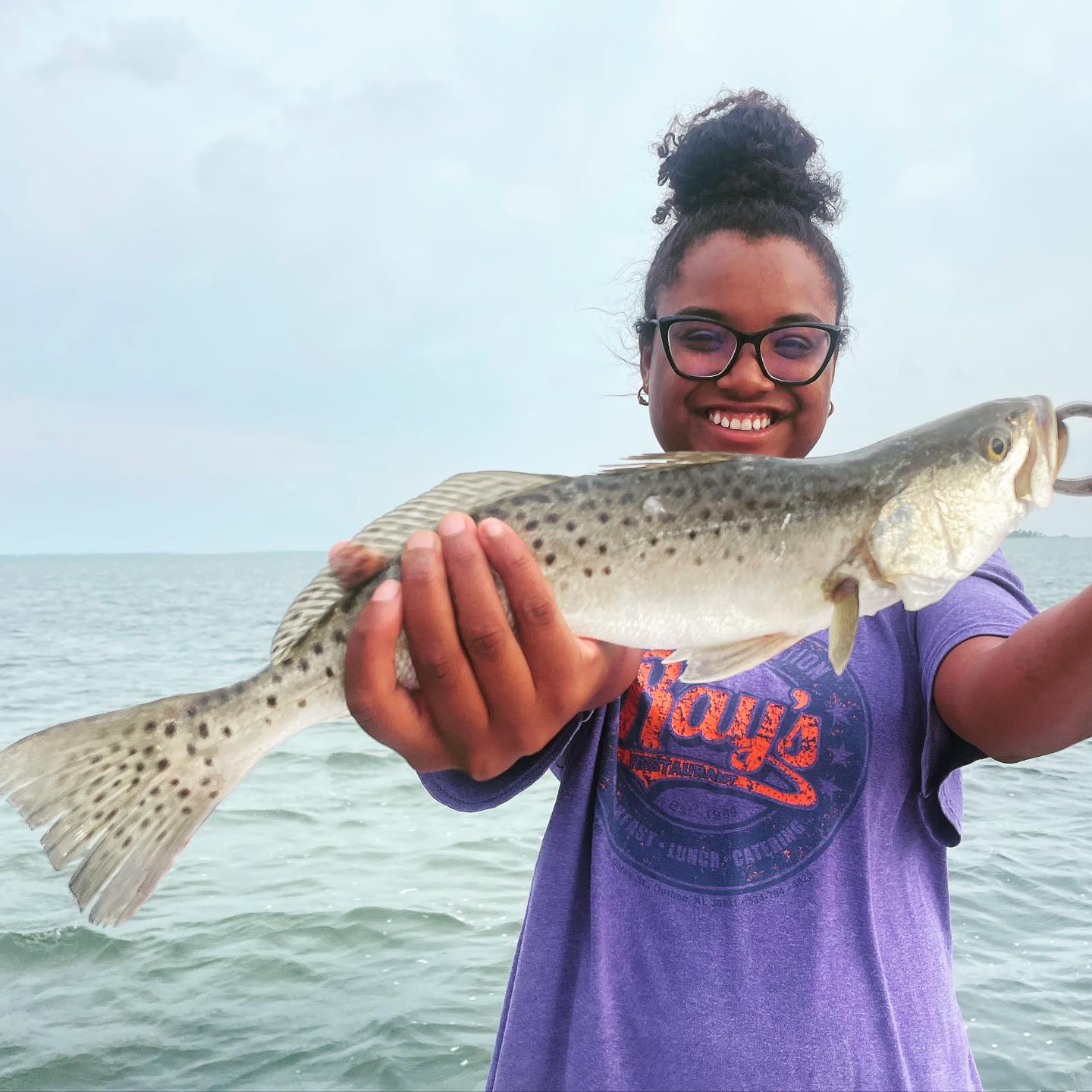 Spotted Weakfish measuring 25 inches caught while fishing in FL