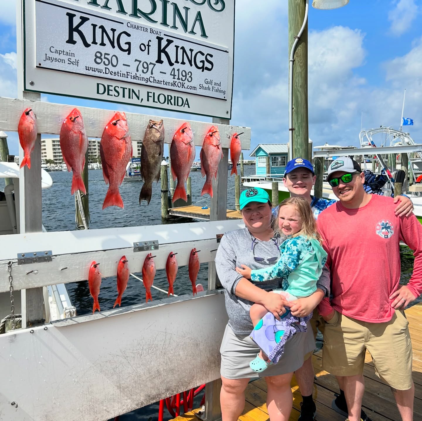 9 fish caught in Destin, Florida during a fishing trip