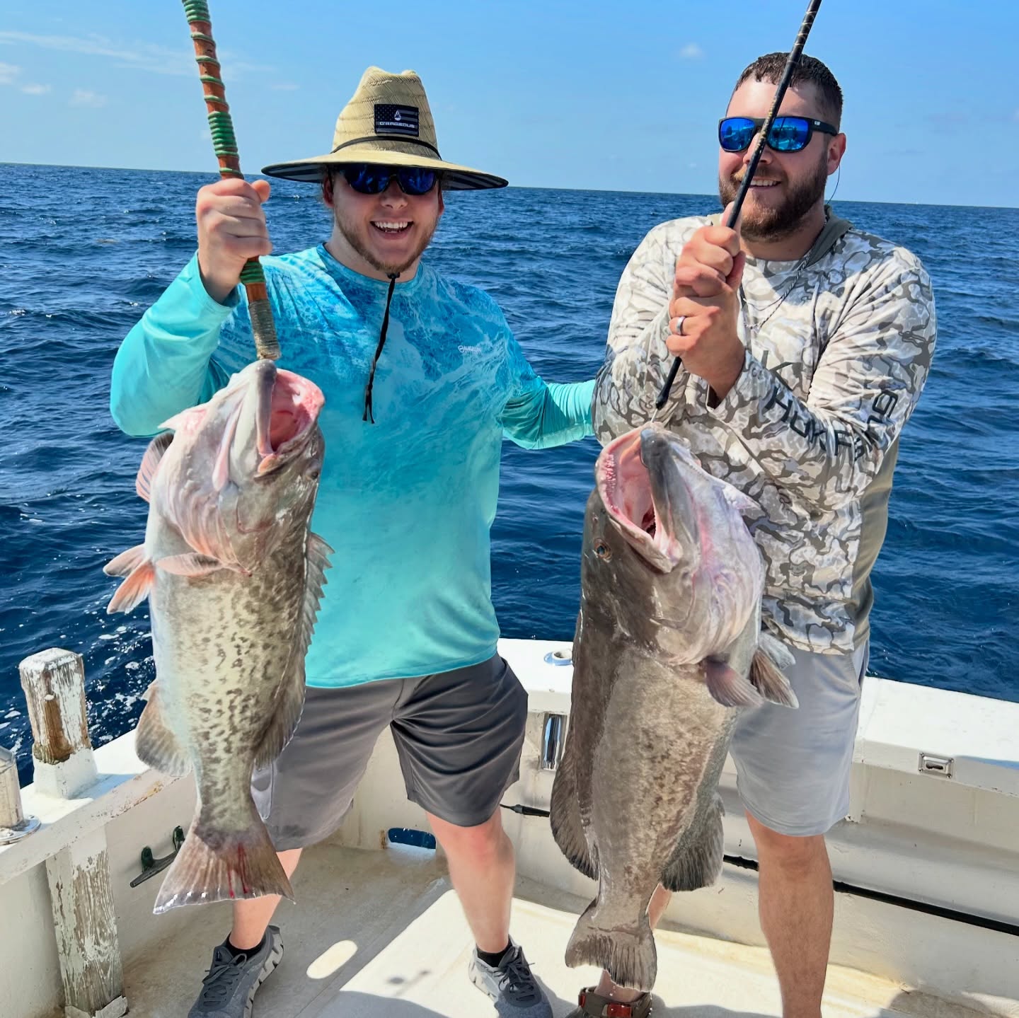 Two gag grouper fish caught in Florida
