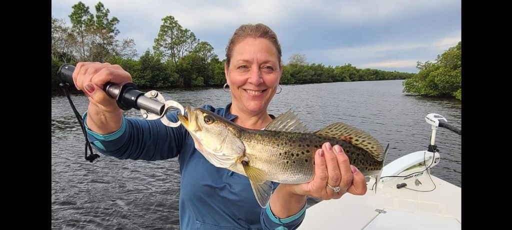 Spotted Weakfish, 17 inches, caught in Port Charlotte