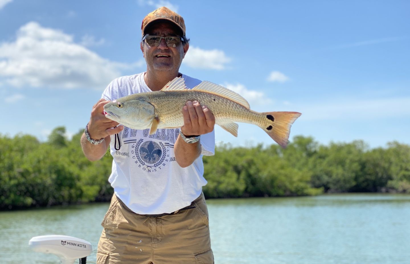 A single redfish caught while fishing in Florida