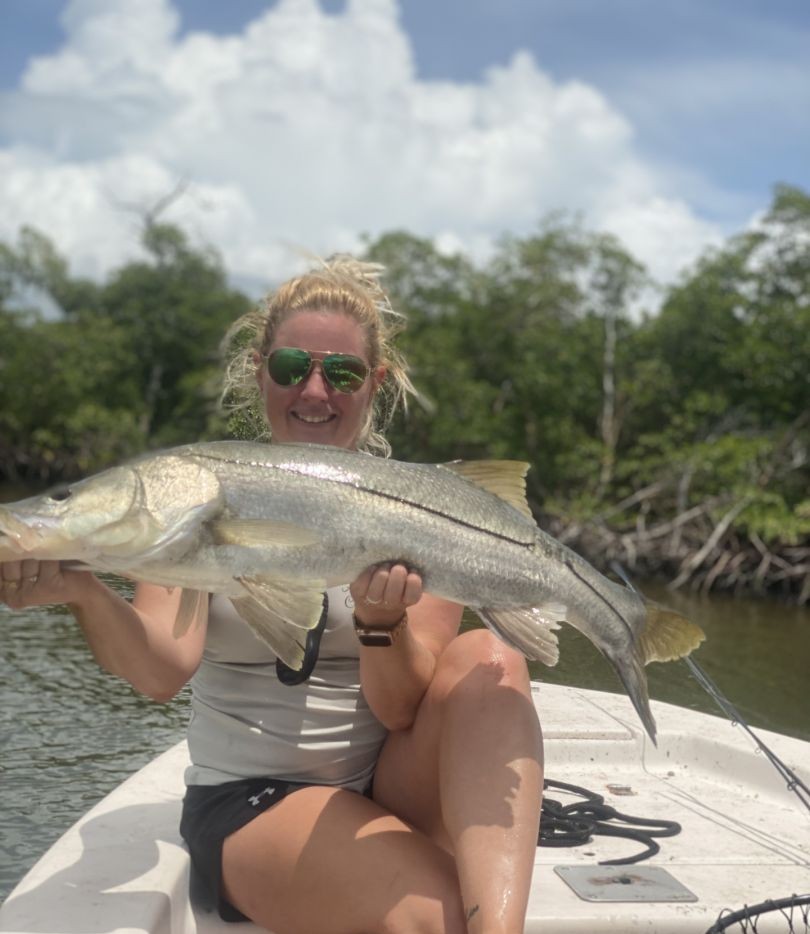A lone snook fish caught while fishing in Naples