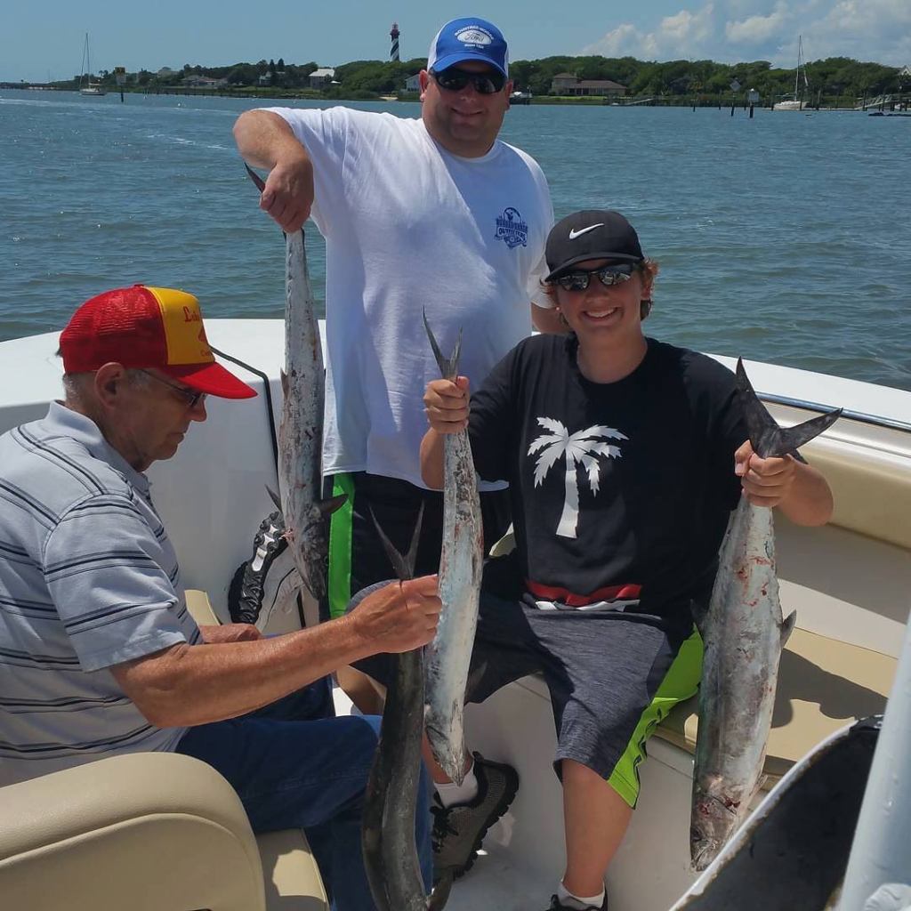 Three king mackerel, 19 inches long, caught in FL