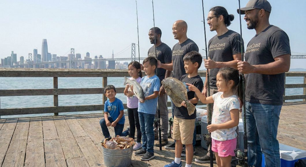 San Francisco Bay pier fishing trip with rods and tackle for up to 8 guests targeting bass