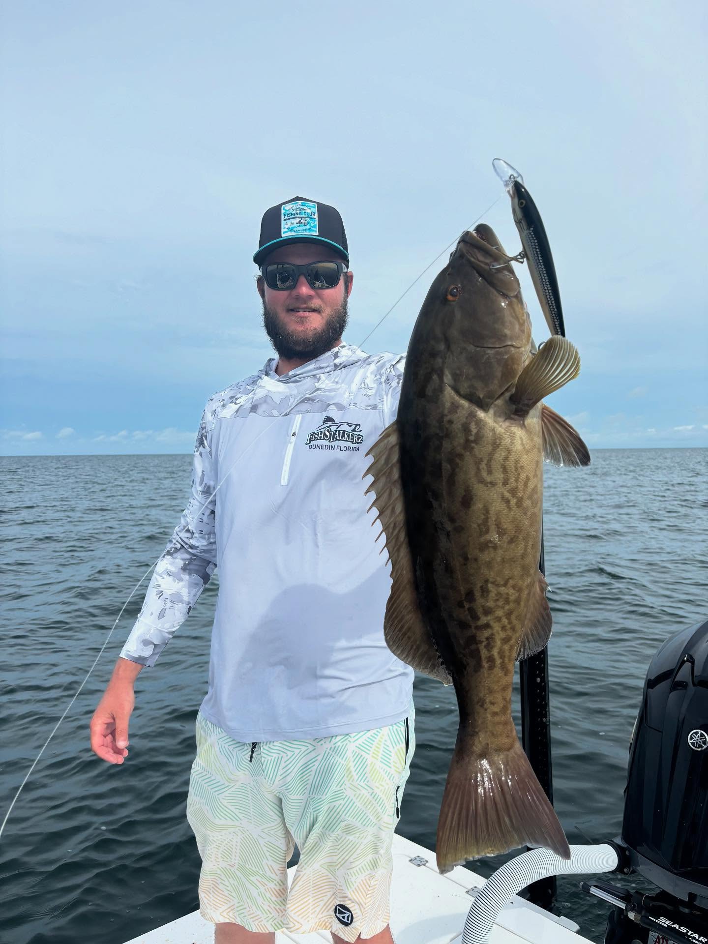 A gag grouper fish caught while fishing in Palm Harbor