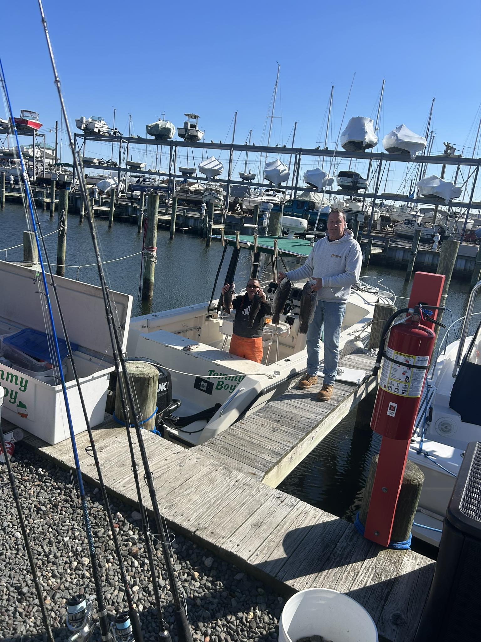 Two people fishing in NJ