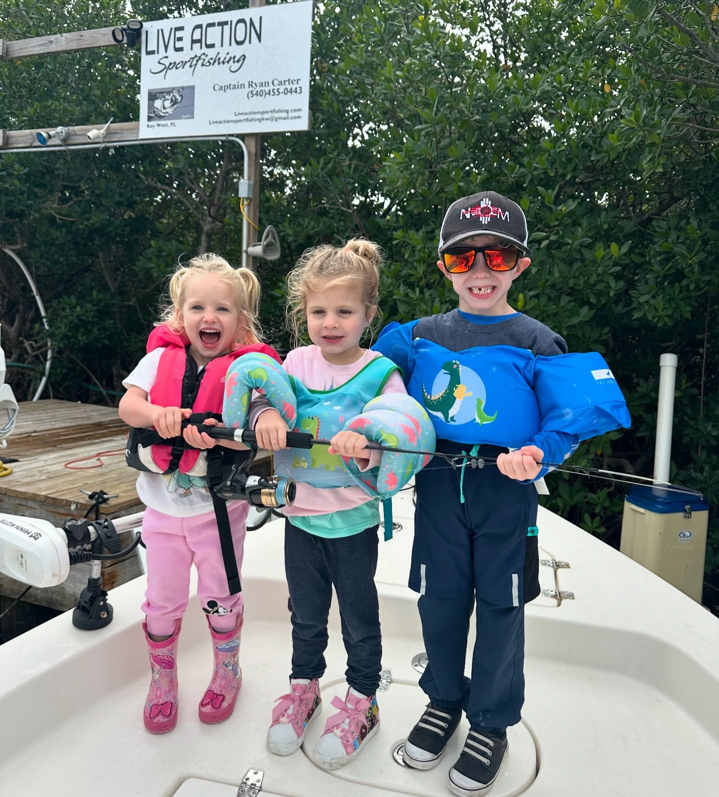 Three people fishing in Key West