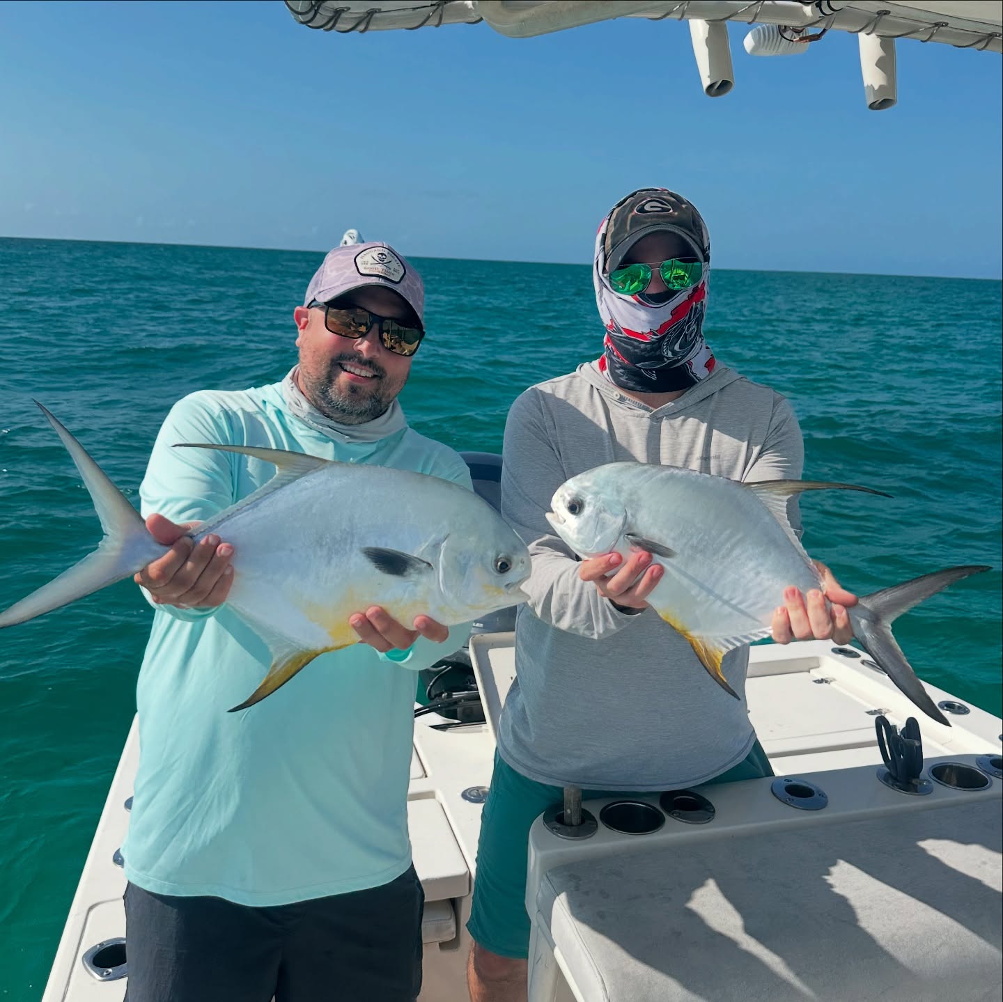 Two permit fish caught in Key West, Florida