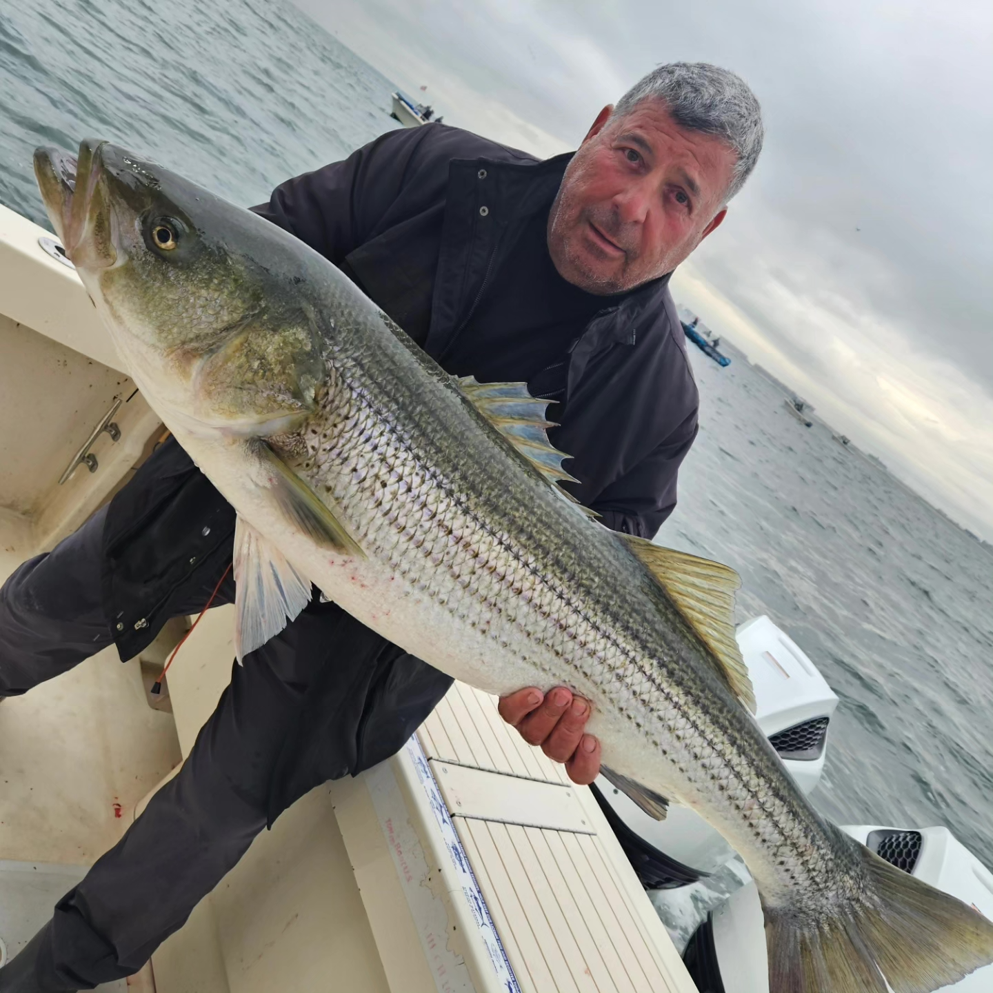 Striped bass caught in Howard Beach