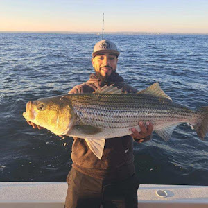Striped bass fishing in Howard Beach