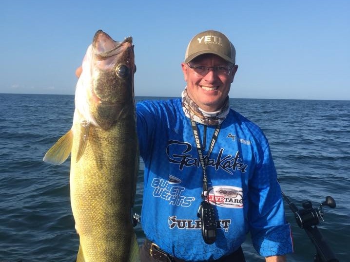 Angler with a 22-inch walleye fish in PA