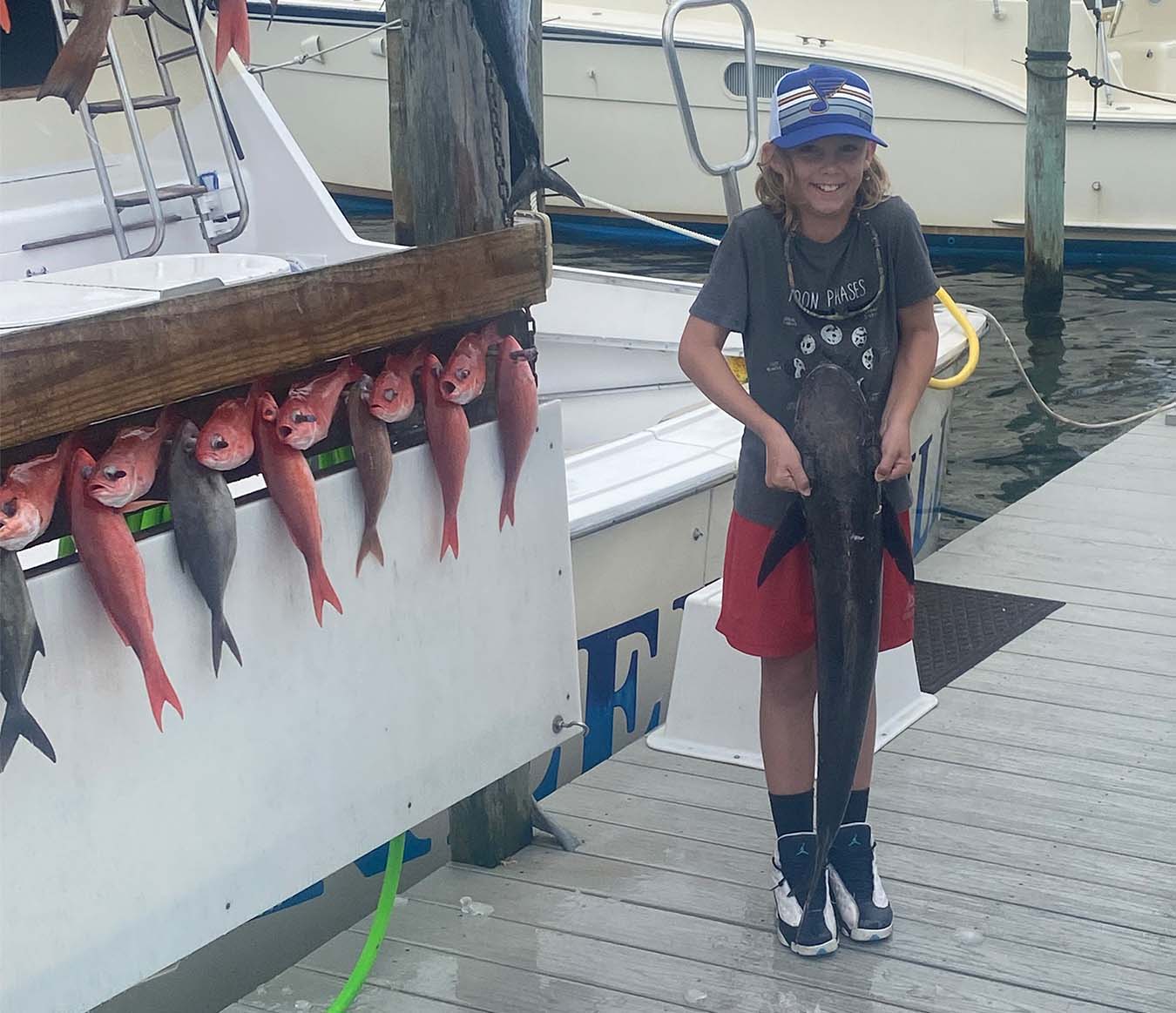 Eight Lake Sturgeon, a big catch while fishing in FL