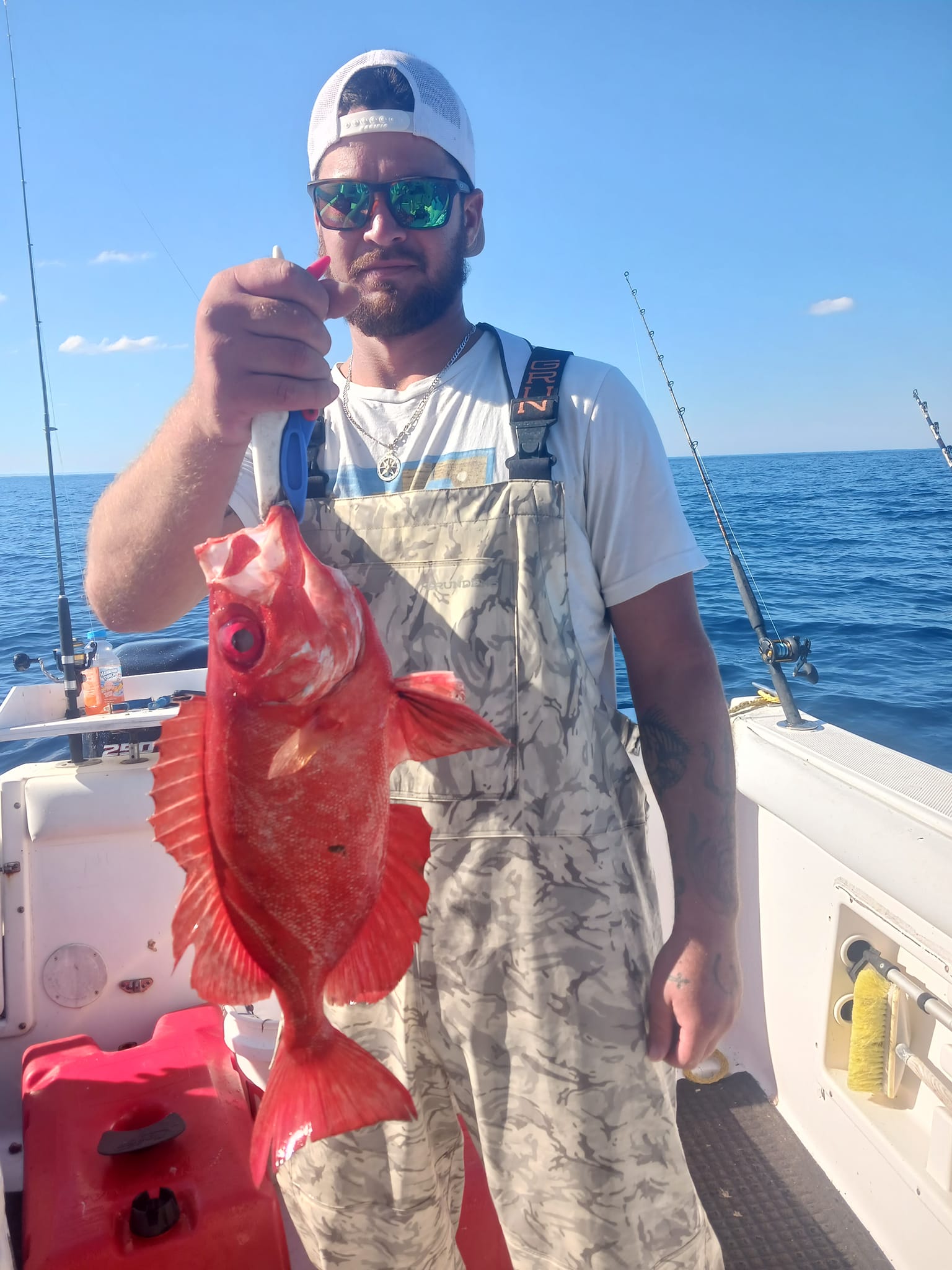One fisherman catching fish in NC